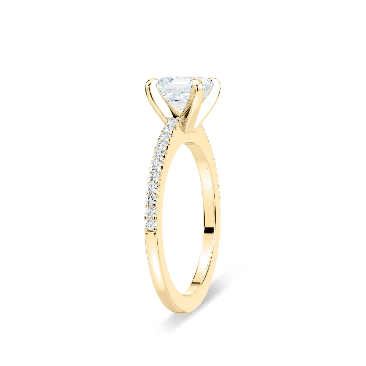1 Carat Square Emerald Diamond Hope Accented Ring