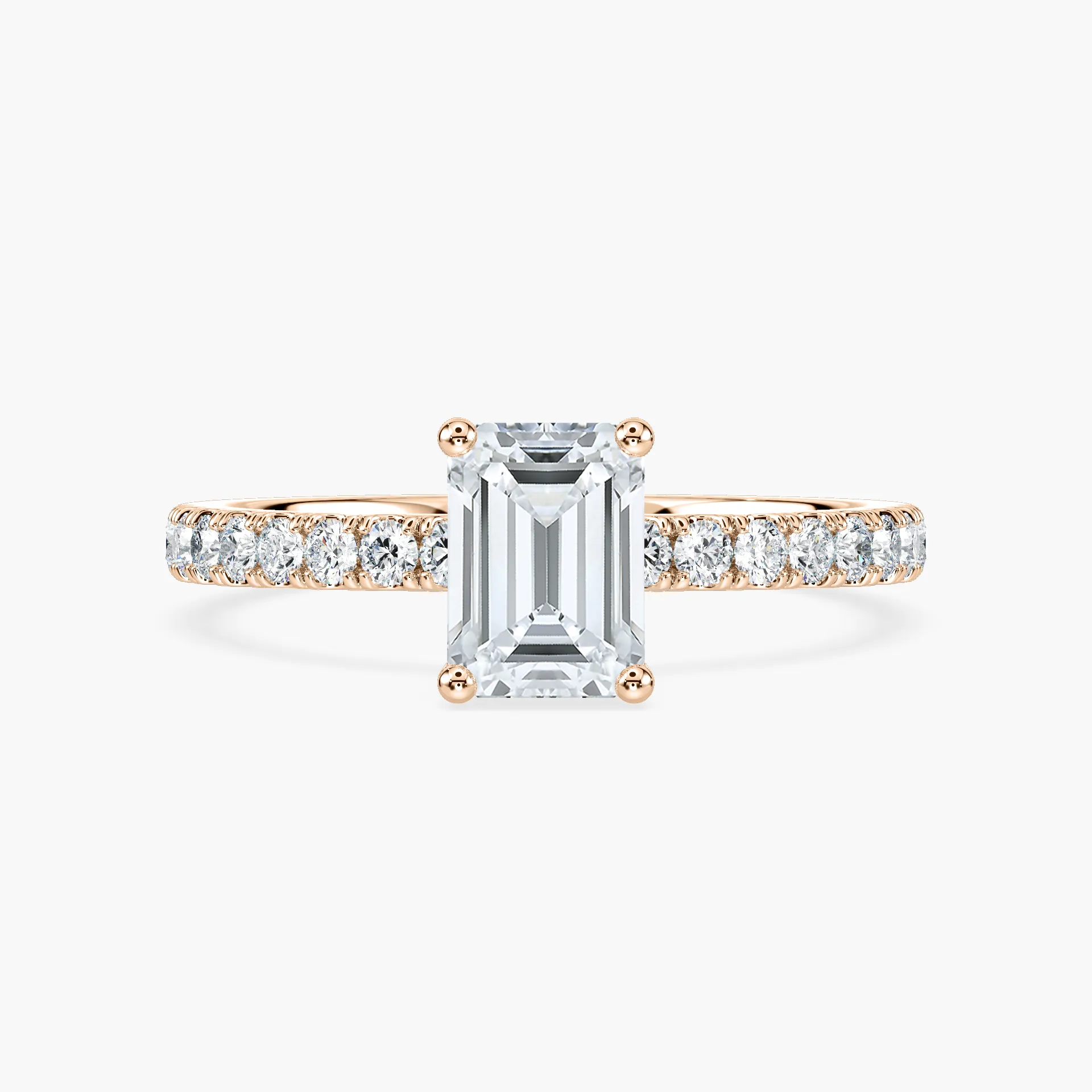 1 Carat Emerald Side Stone Manhattan Ring