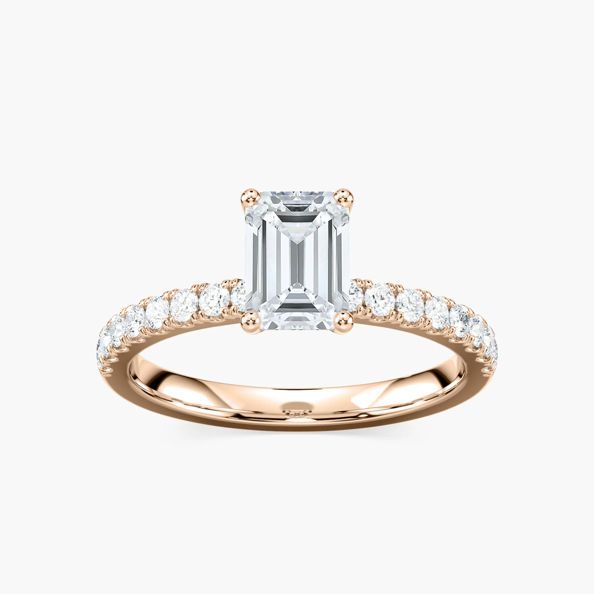 1 Carat Emerald Side Stone Manhattan Ring