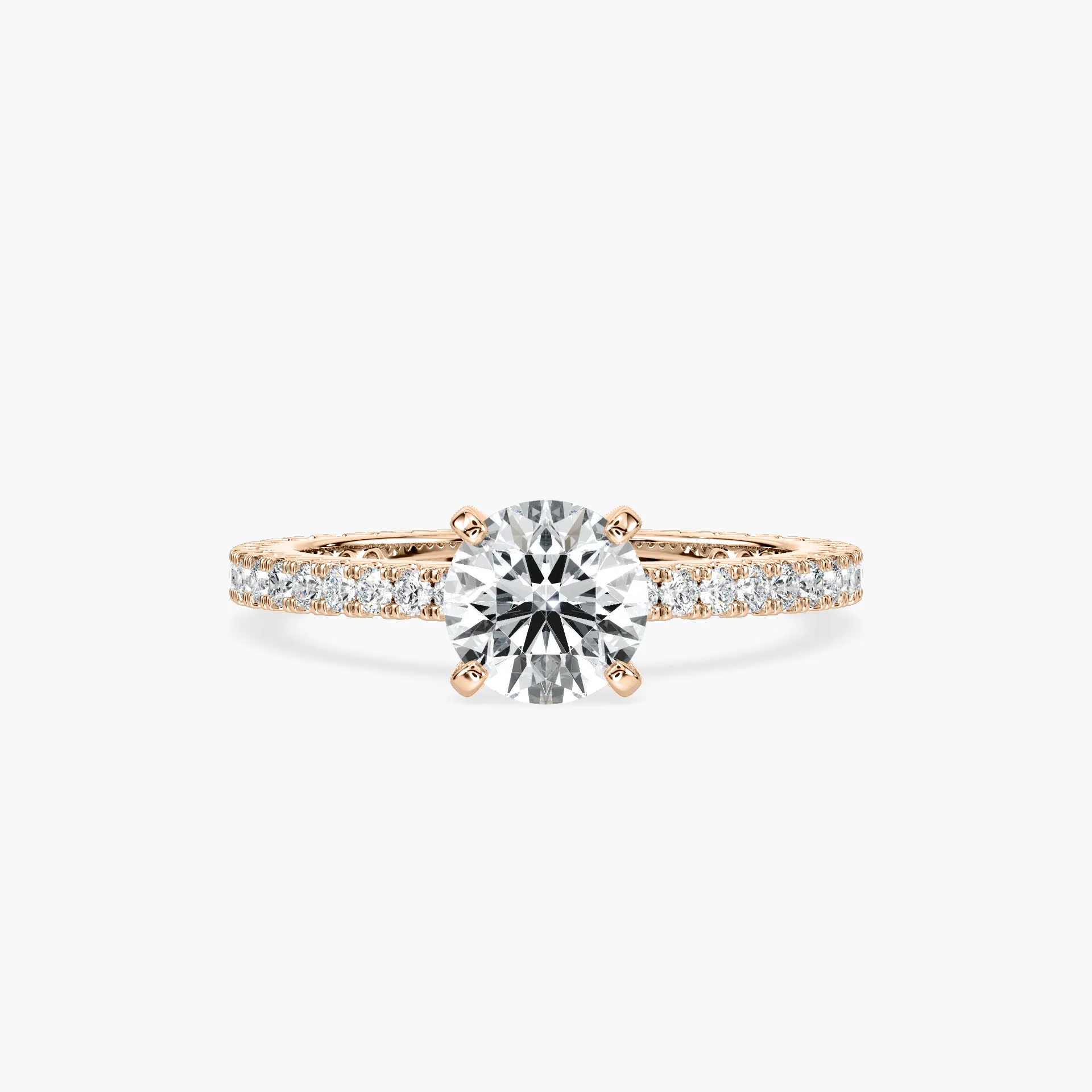 1 Carat Round Side Stone Marilyn Ring