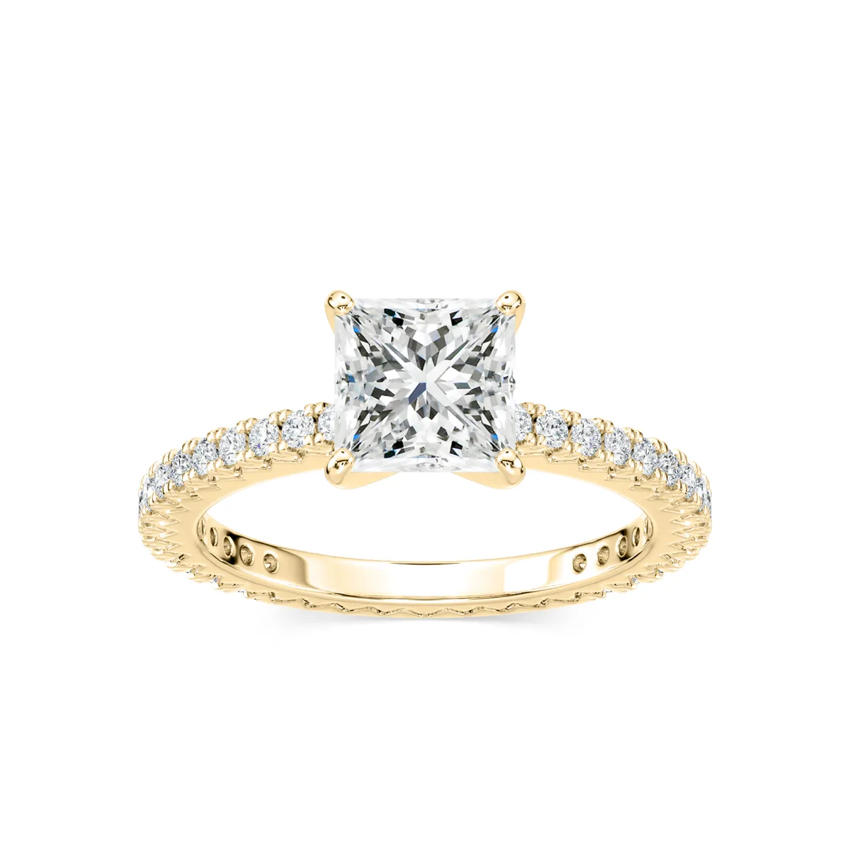 1.50 Carat Princess Diamond Marilyn Accented Ring