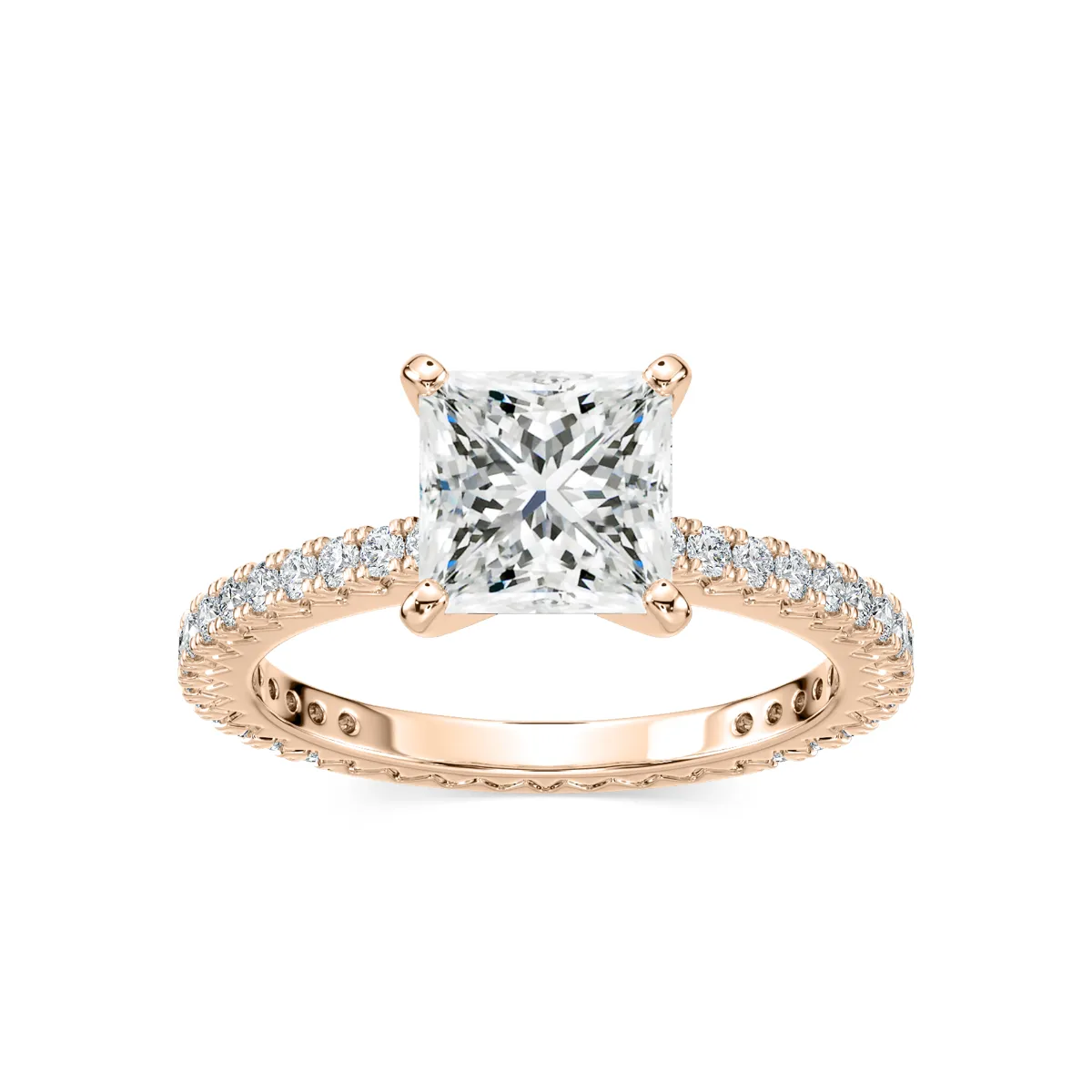 2 Carat Princess Diamond Marilyn Accented Ring