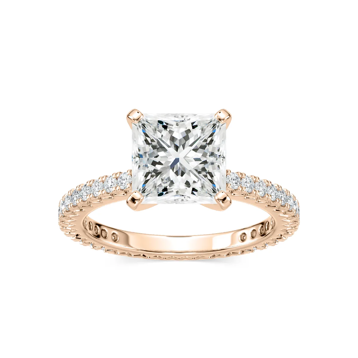 3 Carat Princess Diamond Marilyn Accented Ring