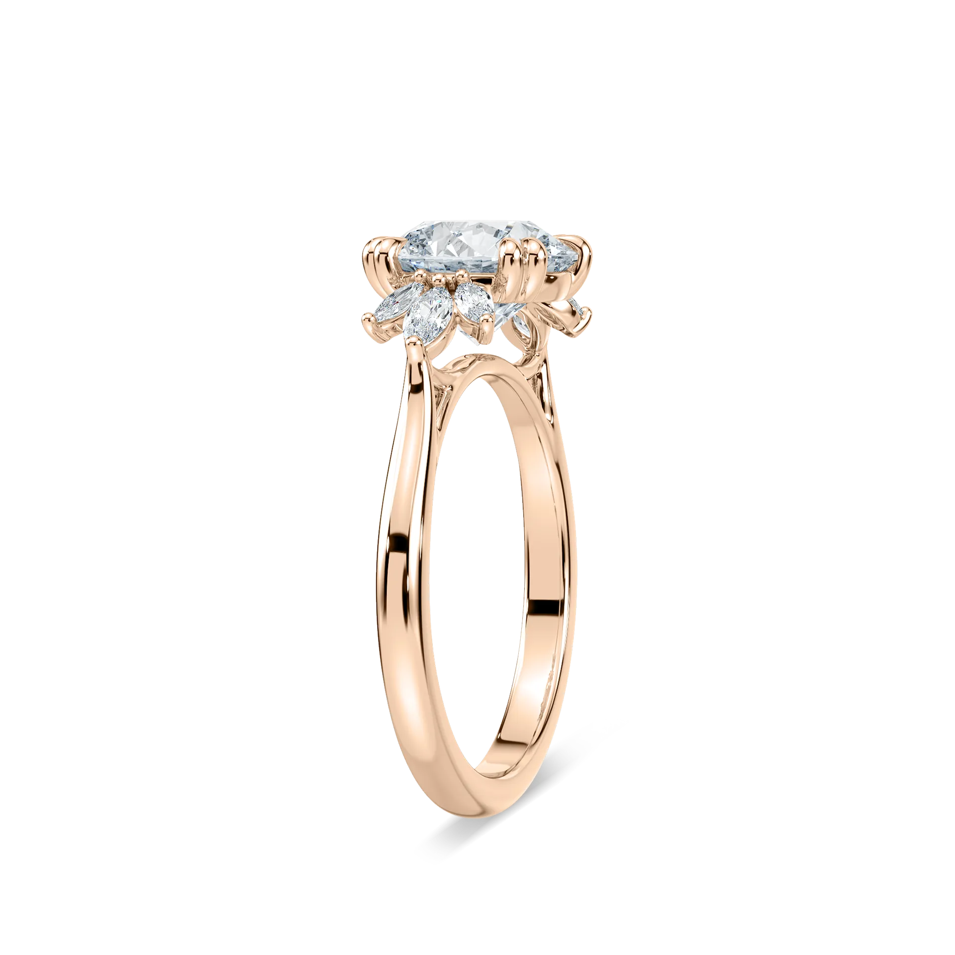 2 Carat Round Side Stone Nirvana Ring