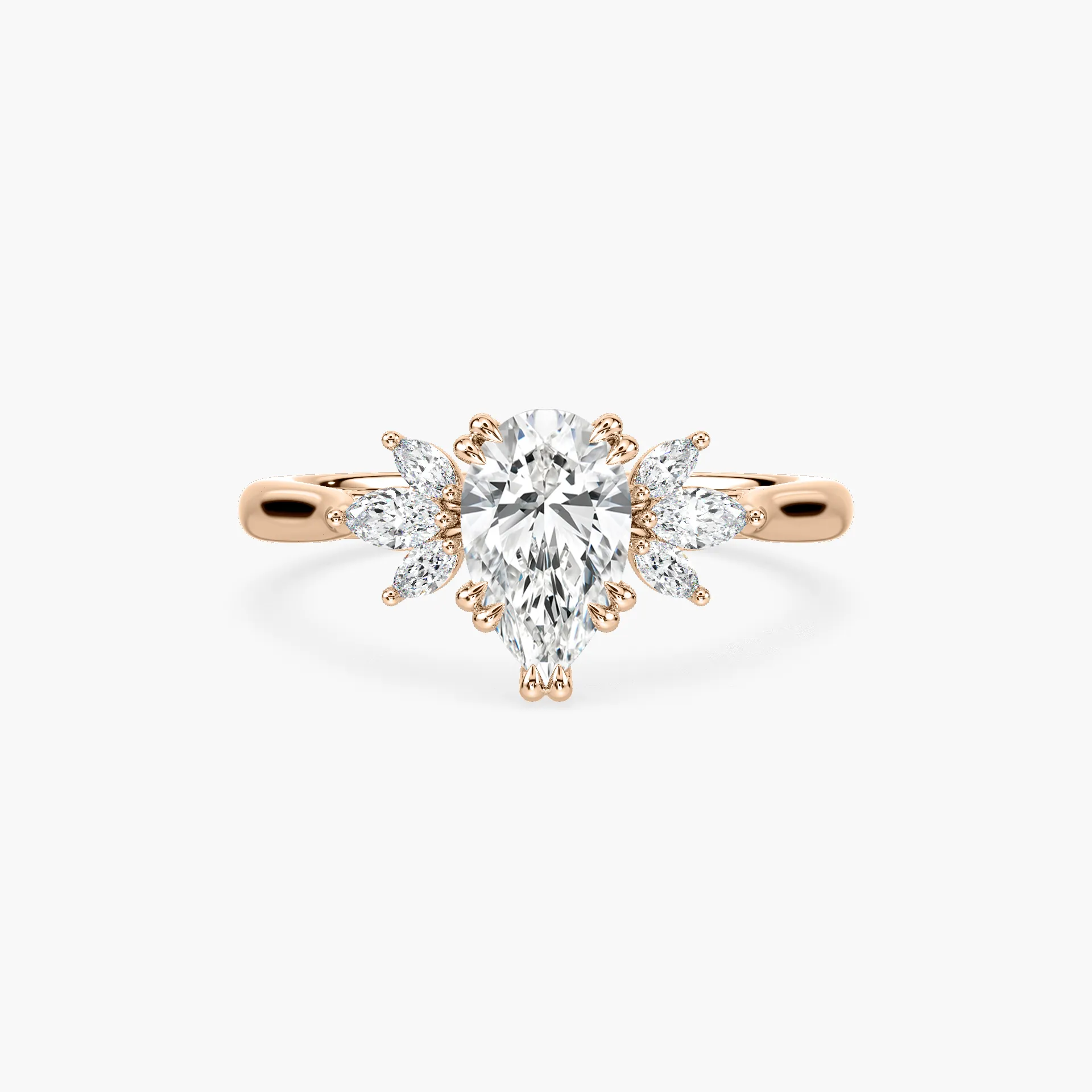 1 Carat Pear Side Stone Nirvana Ring