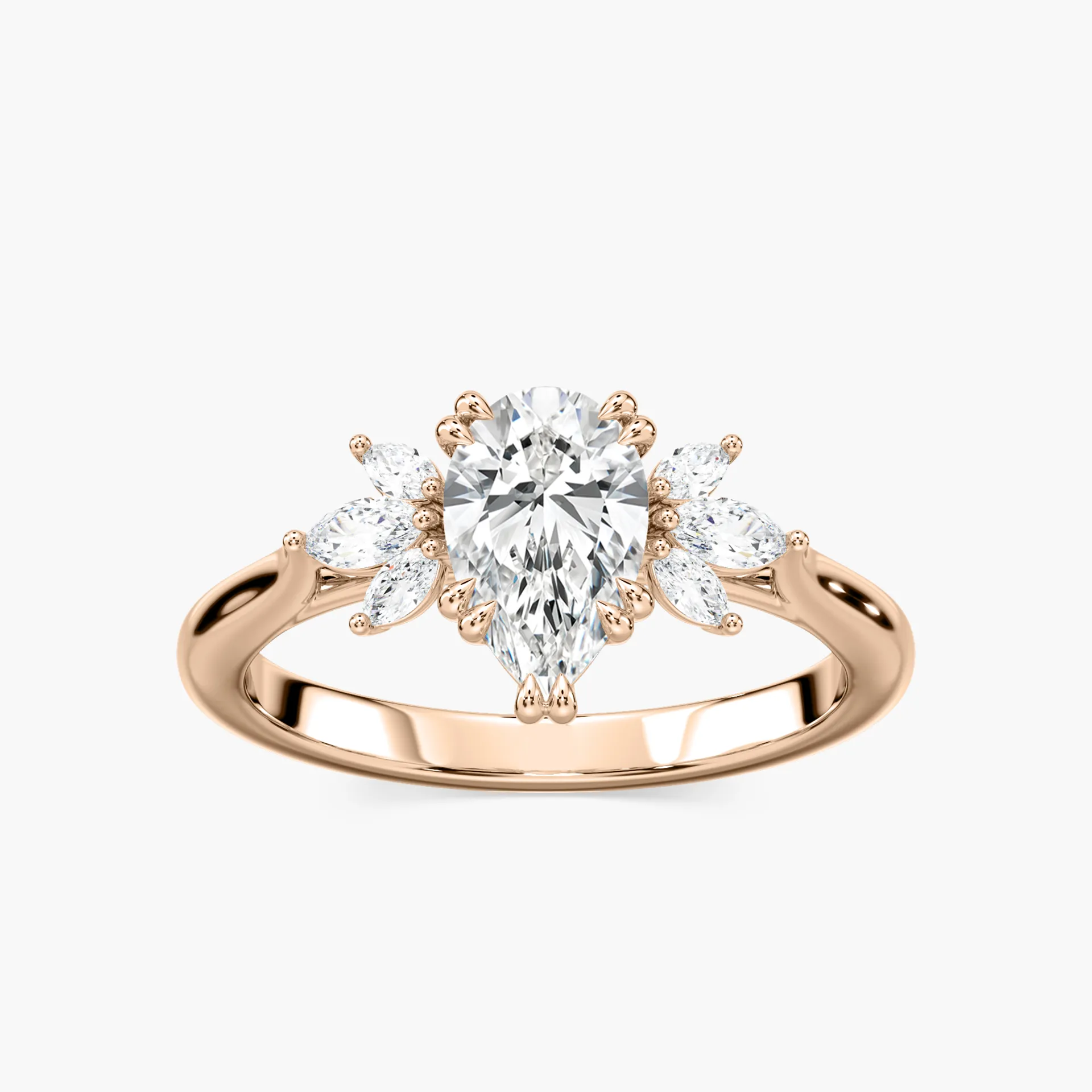 1 Carat Pear Side Stone Nirvana Ring