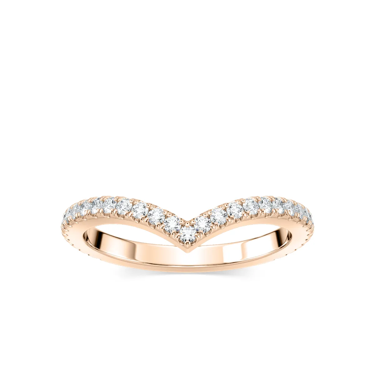 Round Diamond Horizon Accented Wedding Band