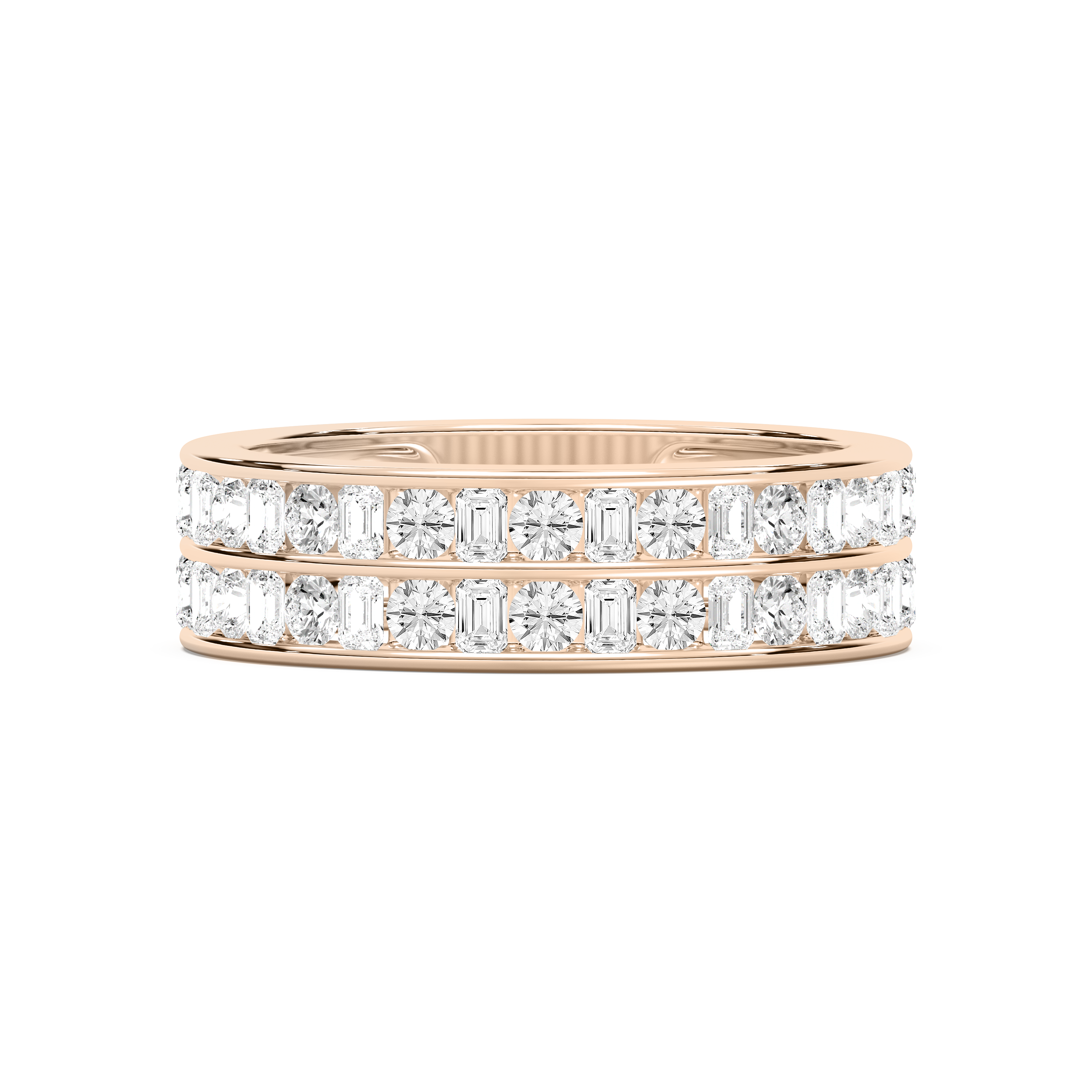 2 Carat Round And Emerald Diamond Skylah Men Ring