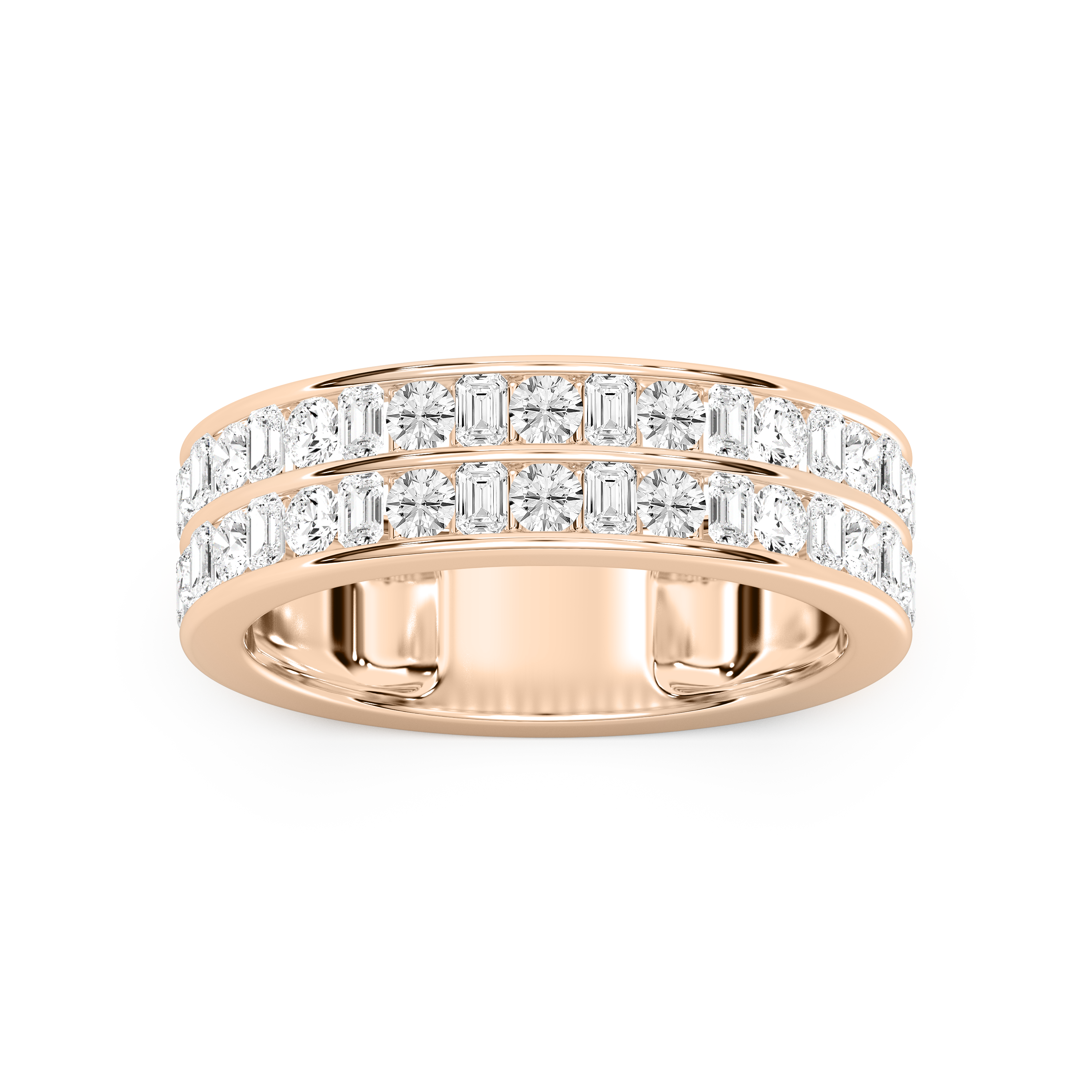 2 Carat Round And Emerald Diamond Skylah Men Ring