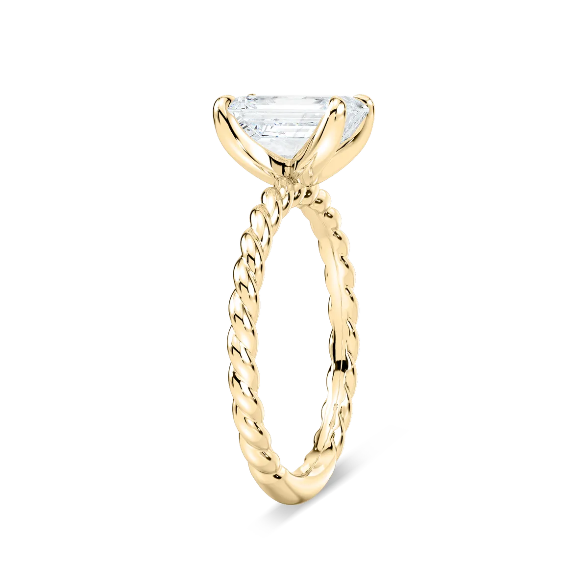 2 Carat Emerald Diamond Claw Prong Solitaire Ring
