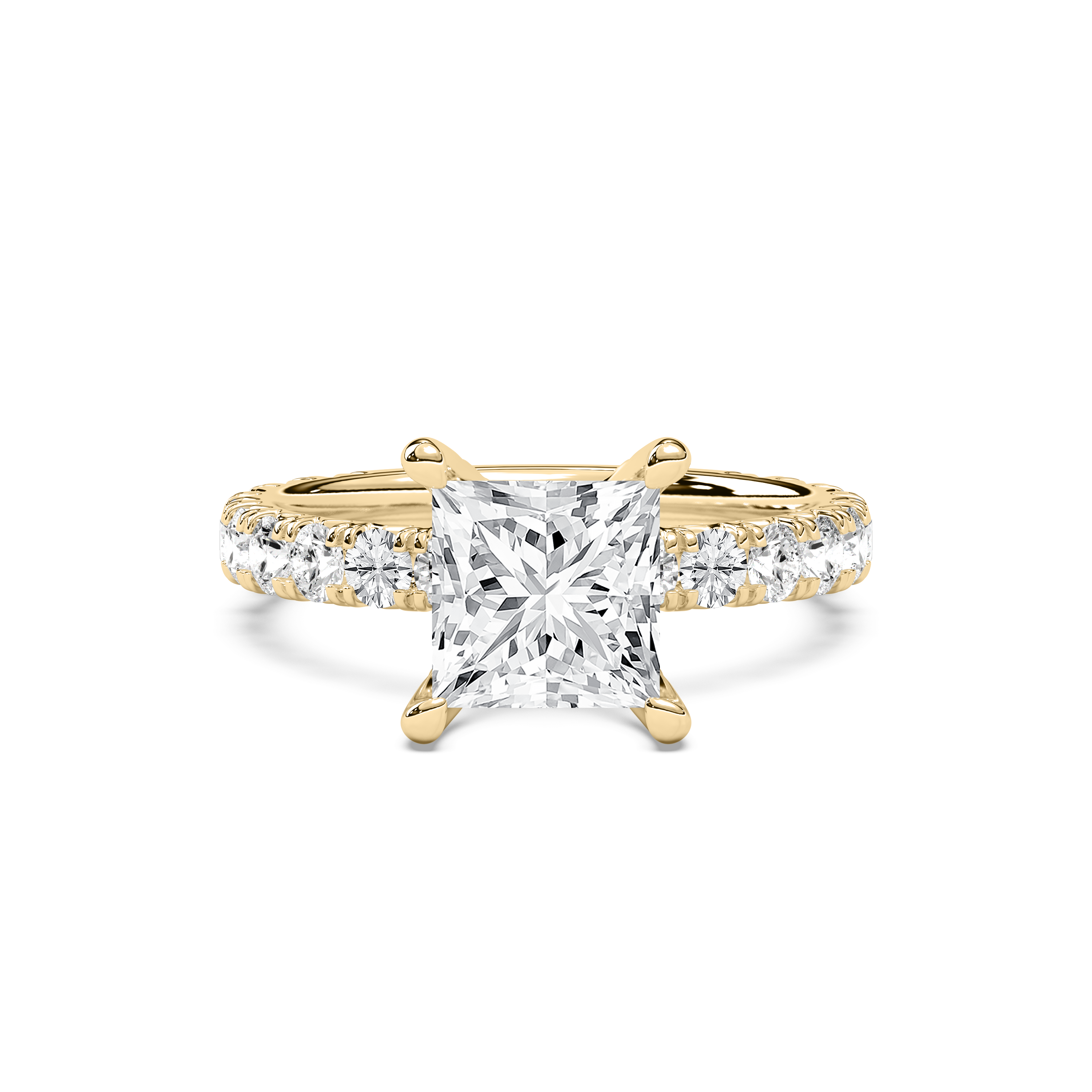 2.50 Carat Princess Diamond Genesis Side Stone Ring