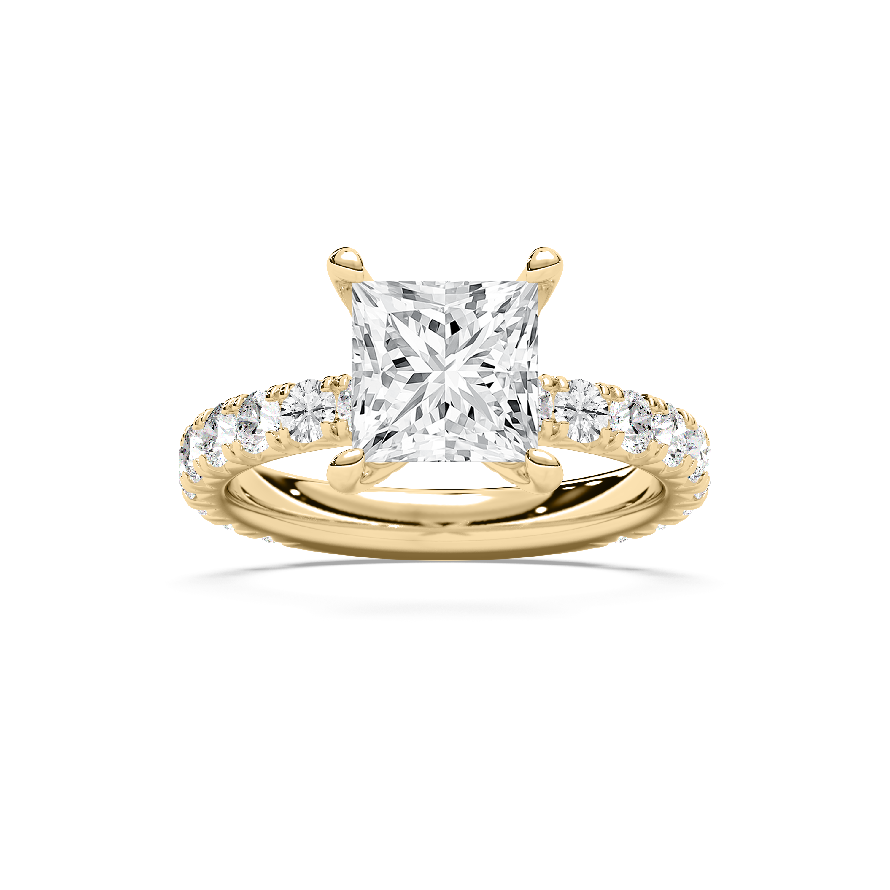 2.50 Carat Princess Diamond Genesis Side Stone Ring