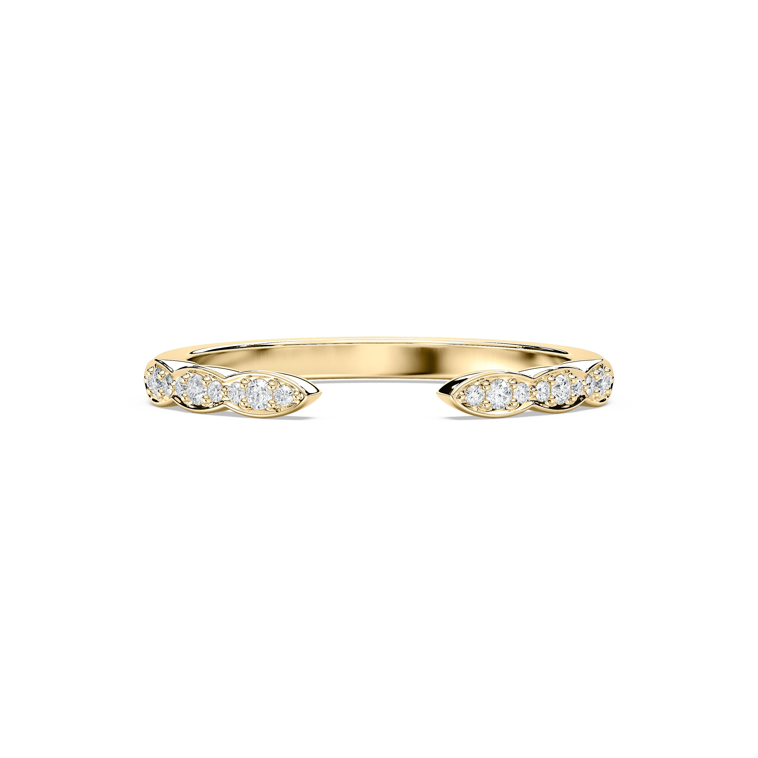 Round Diamond Open Gap Darring Wedding Band
