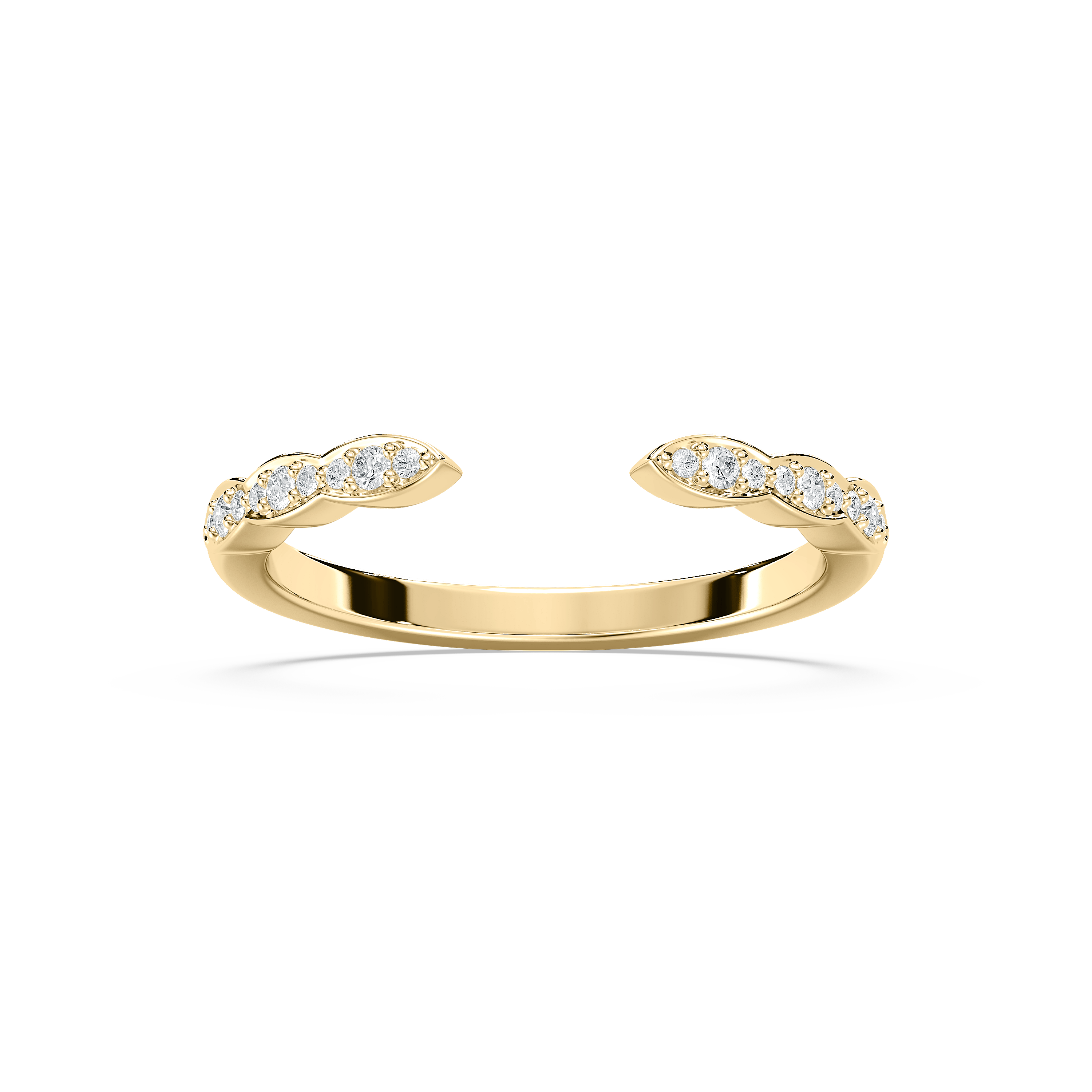 Round Diamond Open Gap Darring Wedding Band