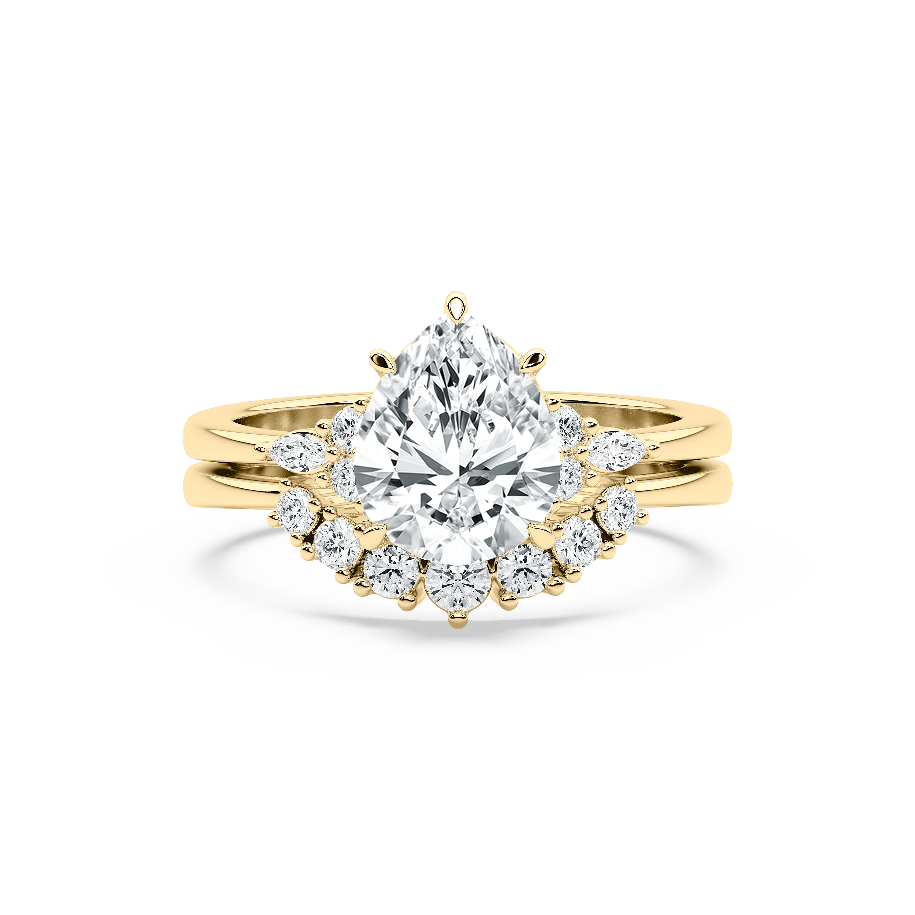 2.50 Carat Pear Diamond Quinn Bridal Set Ring