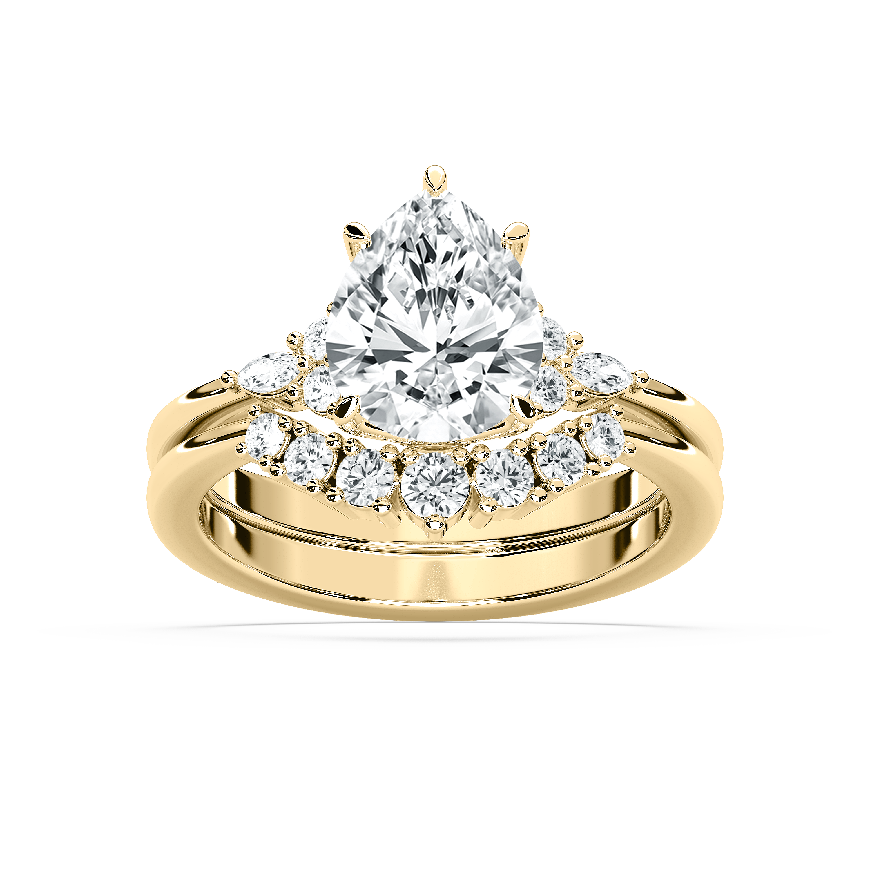2.50 Carat Pear Diamond Quinn Bridal Set Ring