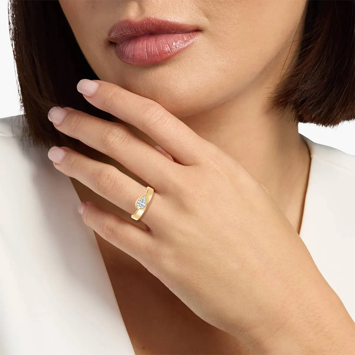 Pear Cut Lab-Grown Diamond Solitaire Ring