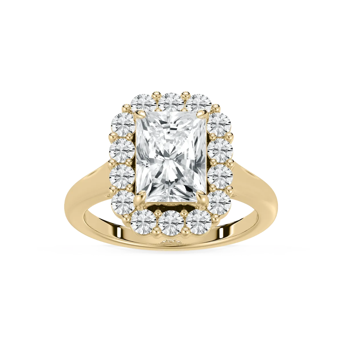 4 Carat Radiant And Round Diamond Halo Ring