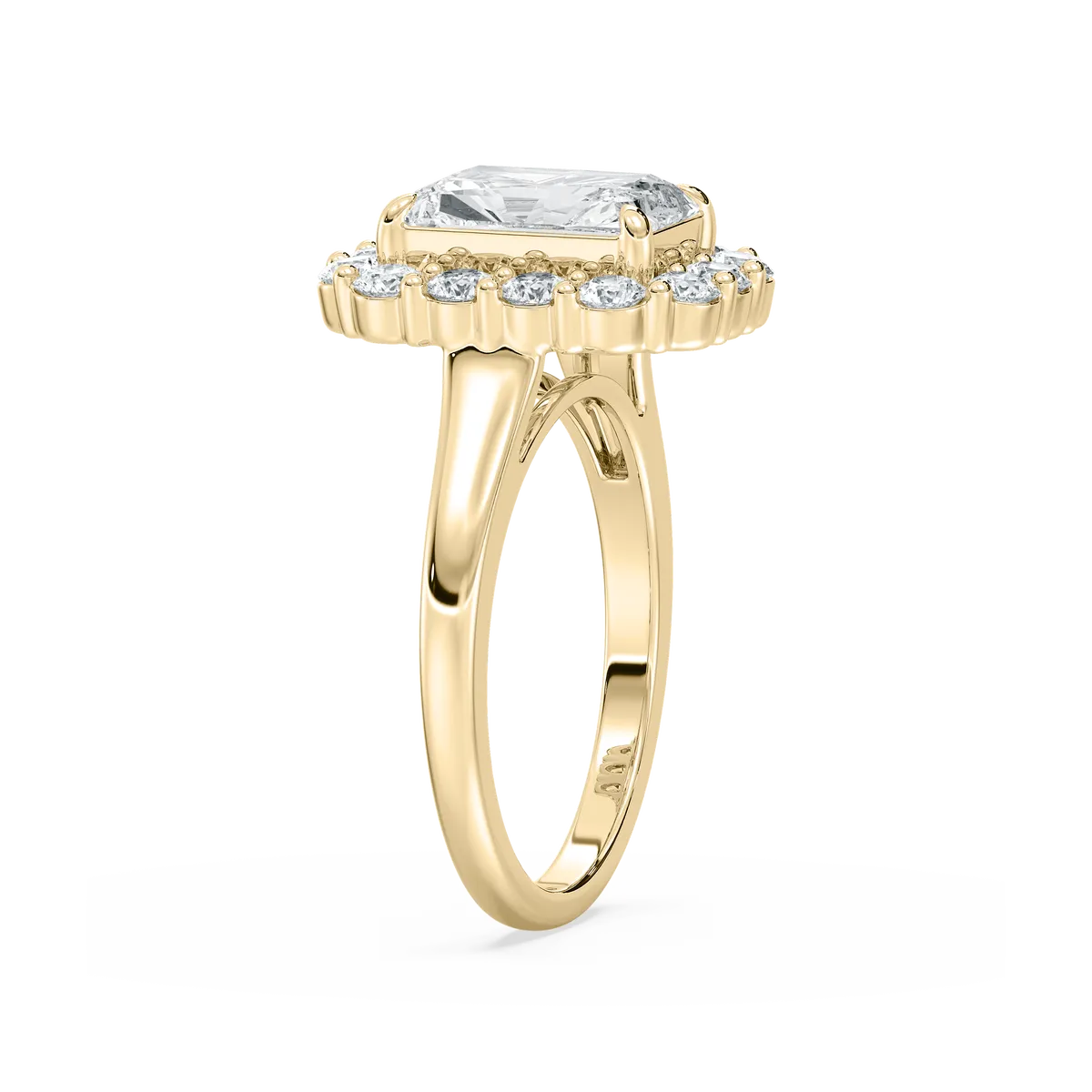 4 Carat Radiant And Round Diamond Halo Ring