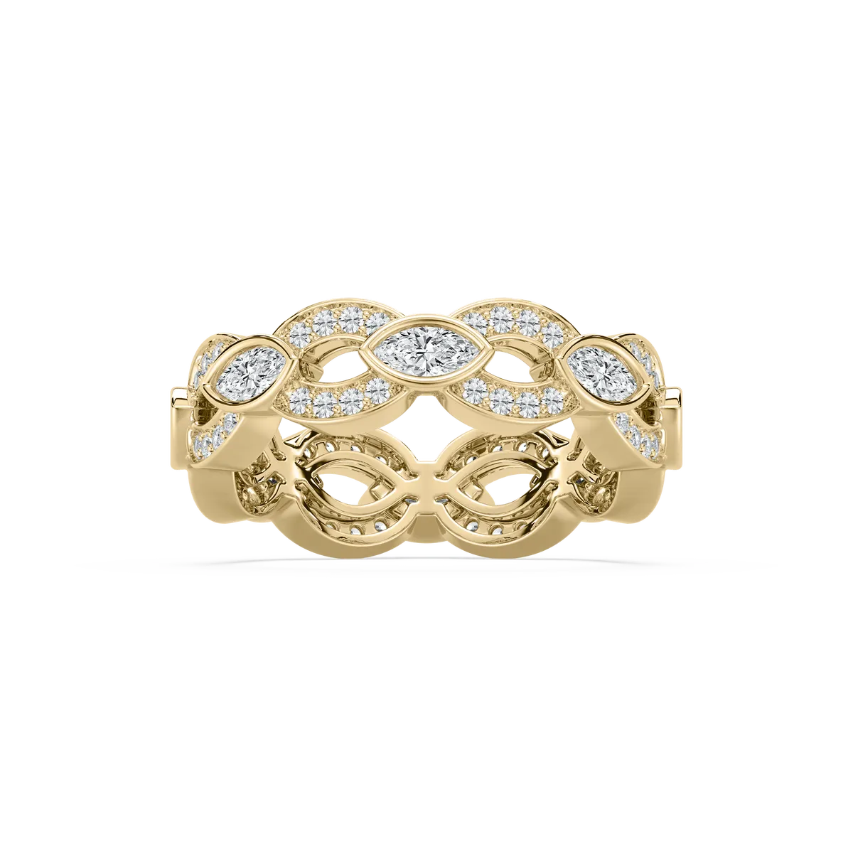 1.50 Carat Round And Marquise Diamond Fancy Eternity Band