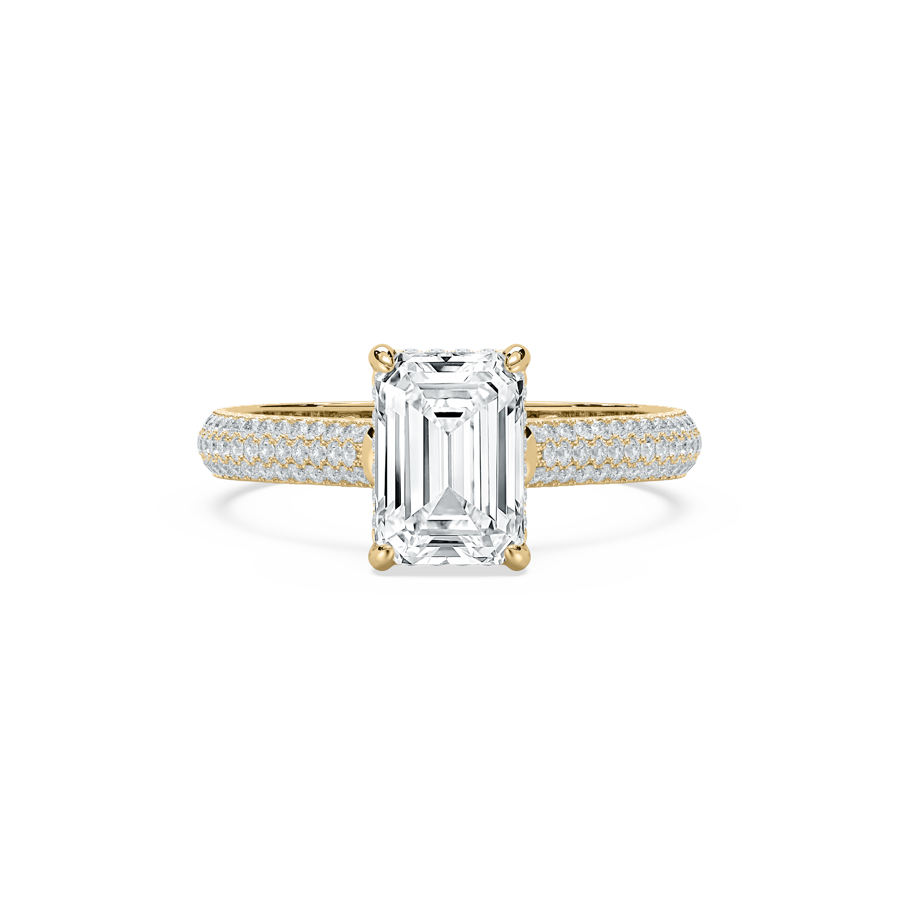 Emerald And Round Diamond Sierra Engagment Ring
