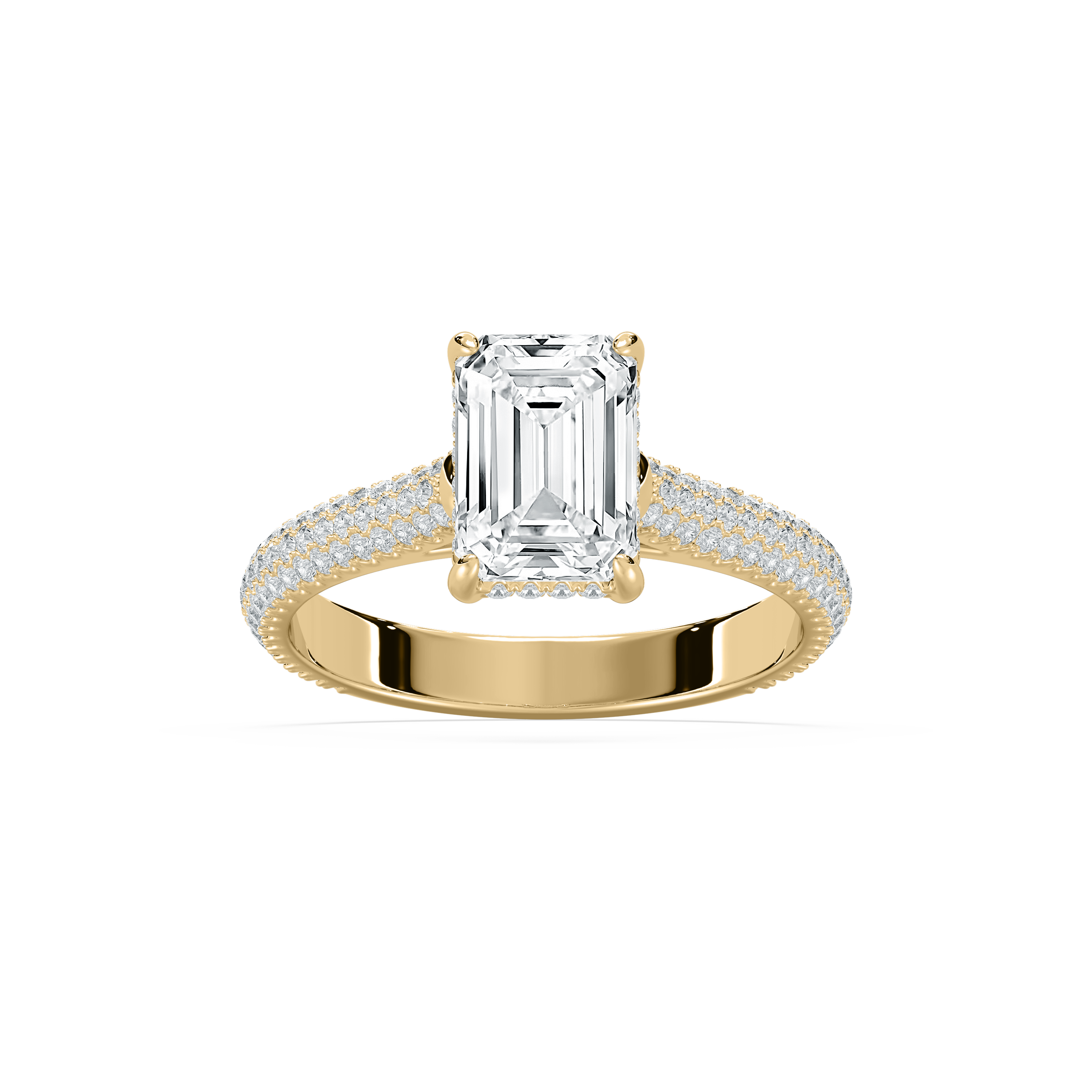 Emerald And Round Diamond Sierra Engagment Ring