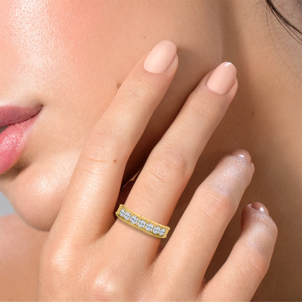 1 Carat Round Diamond Damas Eternity Band