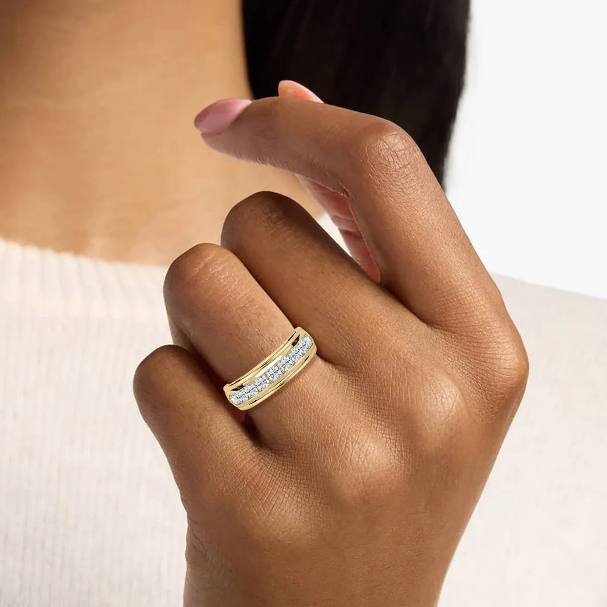 1 Carat Round Diamond Dainty Eternity Band