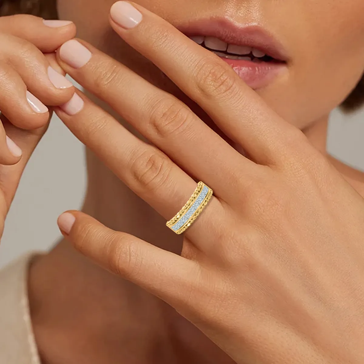 1 Carat Princess Diamond Clemence Fancy Eternity Band