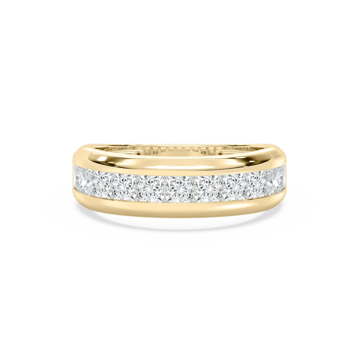 1.5 Carat Princess Diamond Elevated Fancy Eternity Band